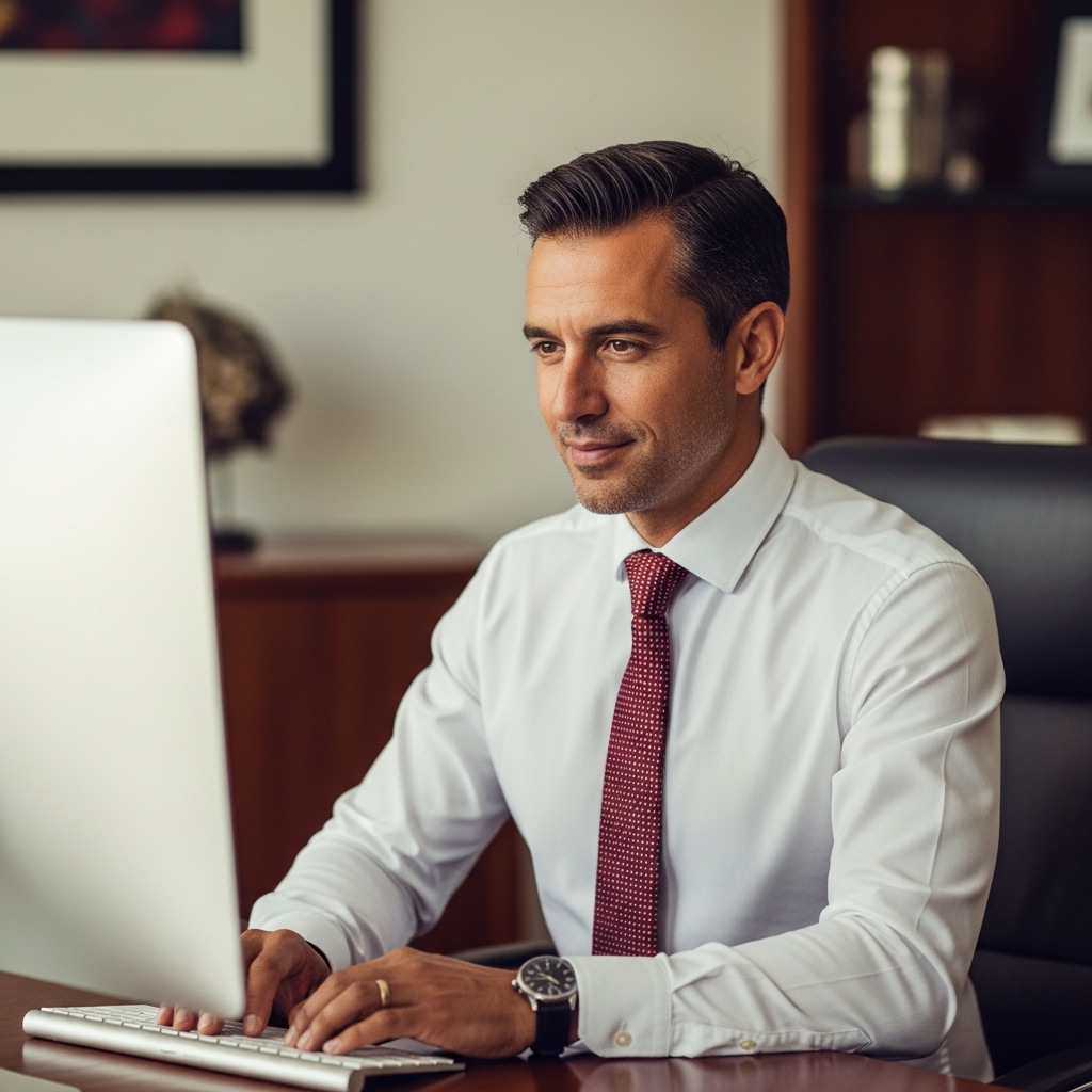 Professional Man with Device