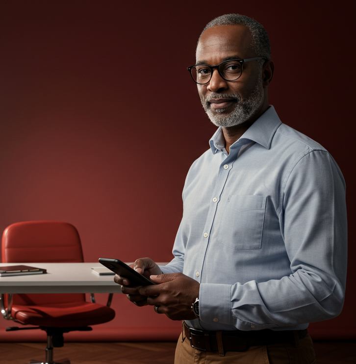 Professional Man with Device
