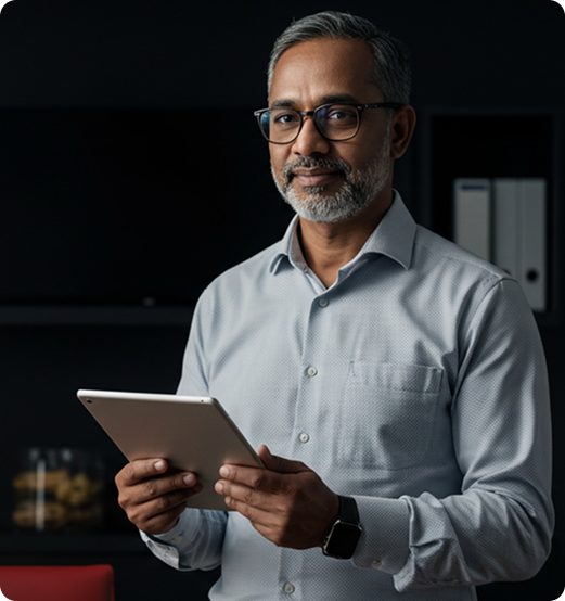 Professional Man with Device