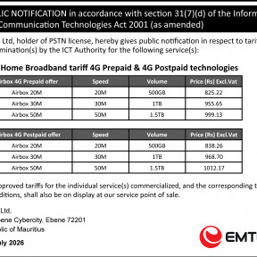 Tariff Public Notification HBB